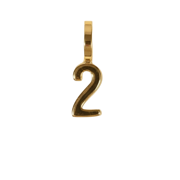 Number 2 Charm (Gold)