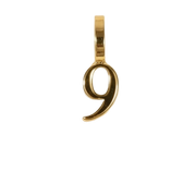 Number 9 Charm (Gold)
