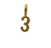 Number 3 Charm (Gold)