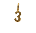 Number 3 Charm (Gold)