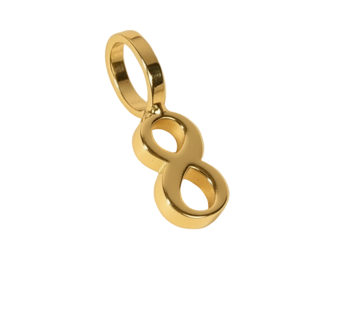 Number 8 Charm (Gold)