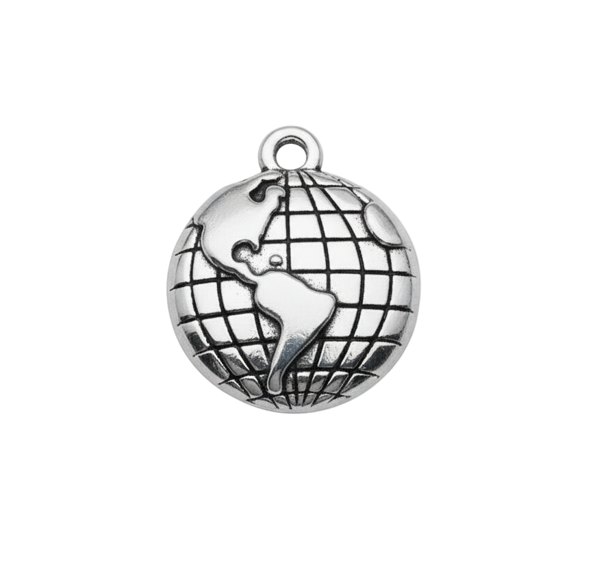 Globe Charm (Silver)