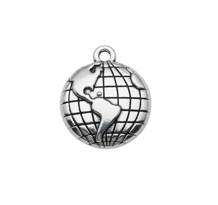 Globe Charm (Silver)