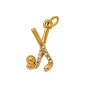 Golf Clubs and Ball Charm (Gold)
