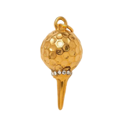 Golf Ball on Tee Charm (Gold)