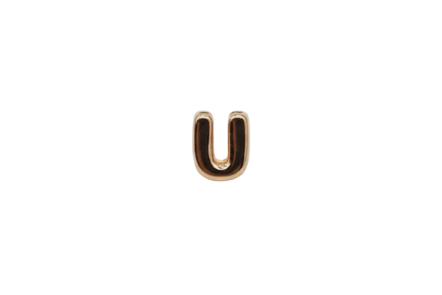 U Letter Charm (Rose Gold)