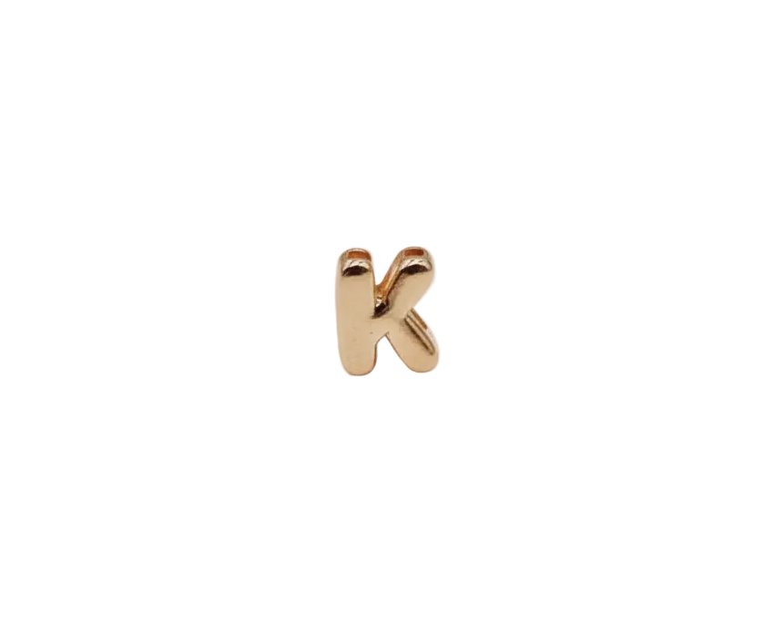 K Letter Charm (Rose Gold)