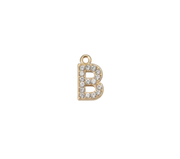 B Letter Charm (Diamond + Gold)