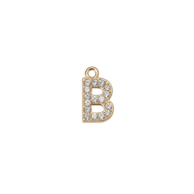 B Letter Charm (Diamond + Gold)