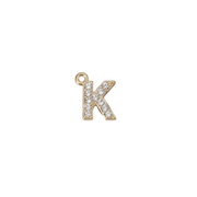 K Letter Charm (Diamonds + Gold)