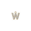 W Letter Charm (Diamonds + Gold)