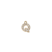 Q Letter Charm (Diamonds + Gold)