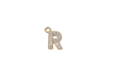 R Letter Charm (Diamonds + Gold)