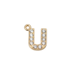 U Letter Charm (Diamonds + Gold)