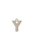 Y Letter Charm (Diamonds + Gold)