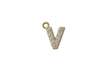 V Letter Charm (Diamonds + Gold)