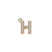 H Letter Charm (Diamonds + Gold)
