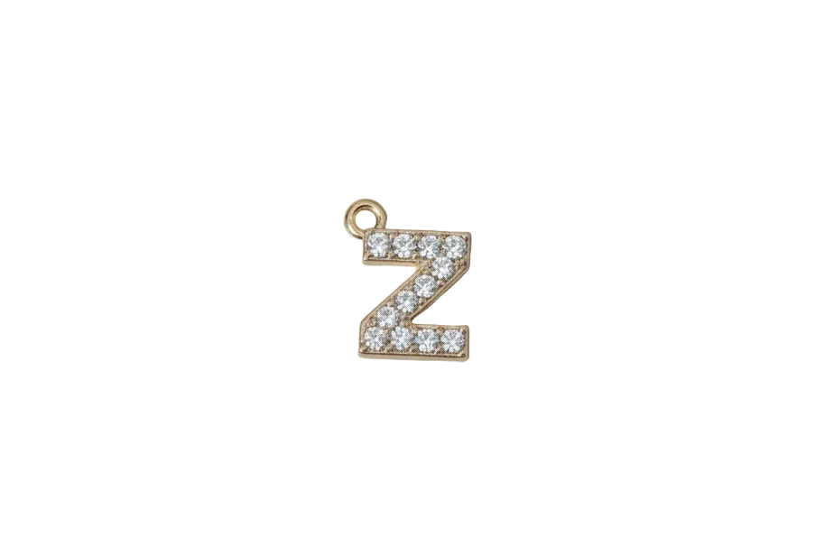 Z Letter Charm (Diamonds + Gold)