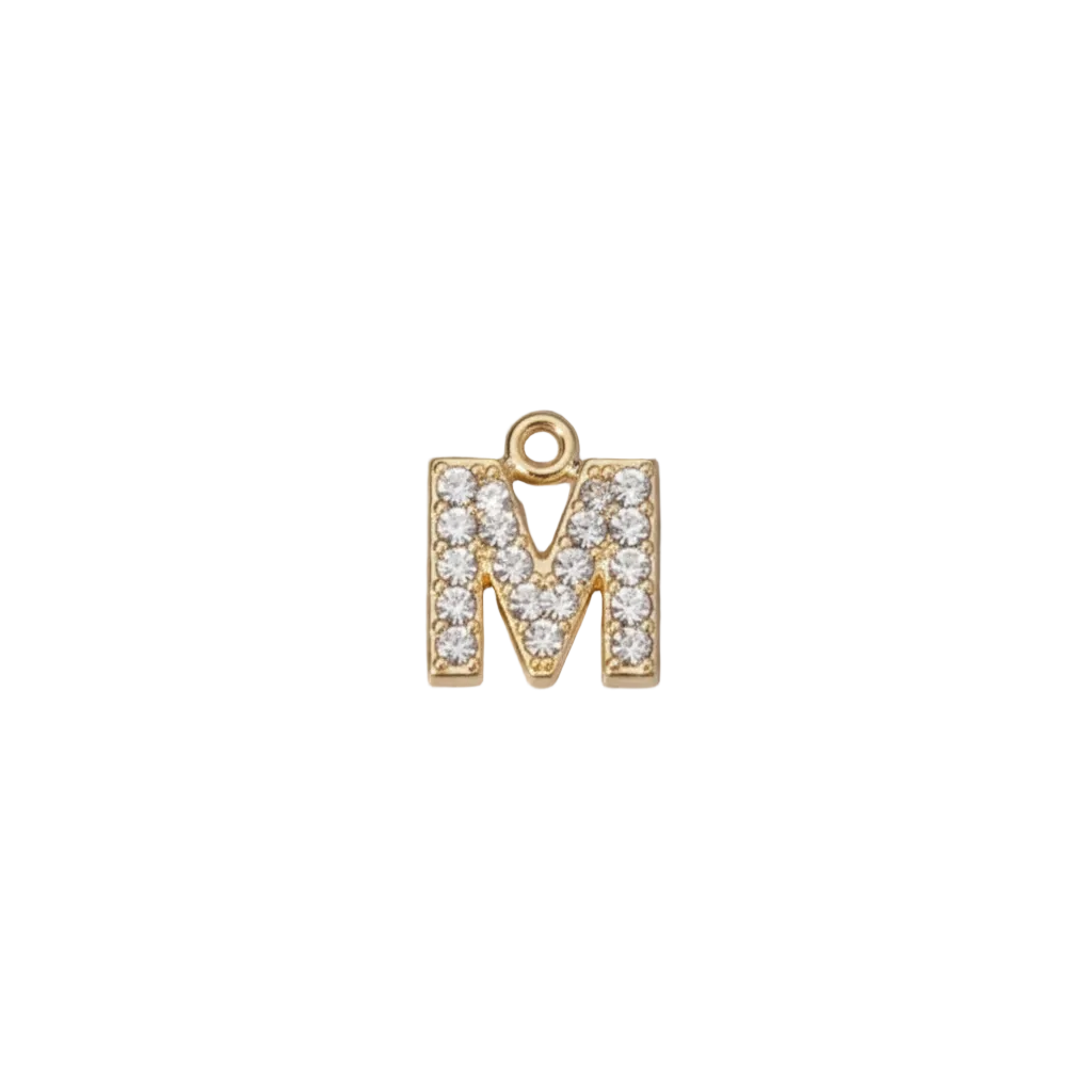 M Letter Charm (Diamond + Gold)