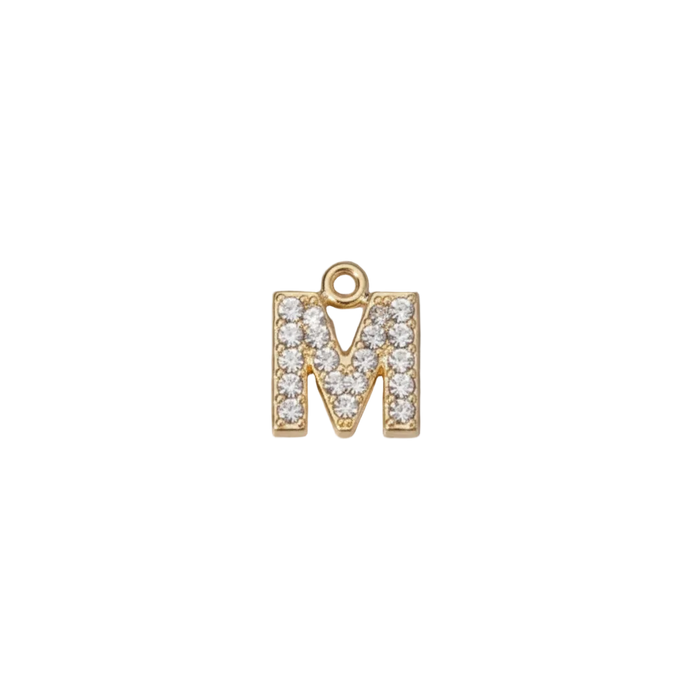 M Letter Charm (Diamond + Gold)