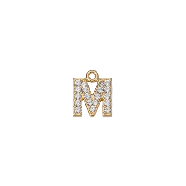 M Letter Charm (Diamond + Gold)
