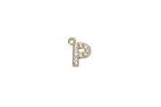 P Letter Charm (Diamonds + Gold)