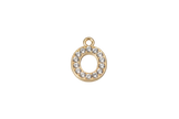 O Letter Charm (Diamonds + Gold)