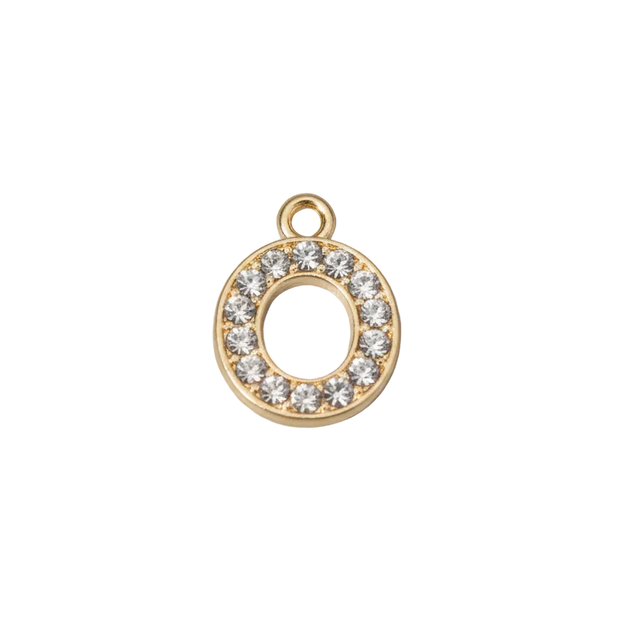 O Letter Charm (Diamonds + Gold)