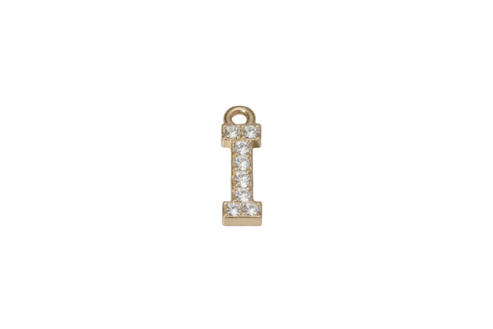 I Letter Charm (Diamonds + Gold)