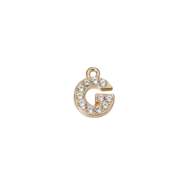 G Letter Charm (Diamonds + Gold)