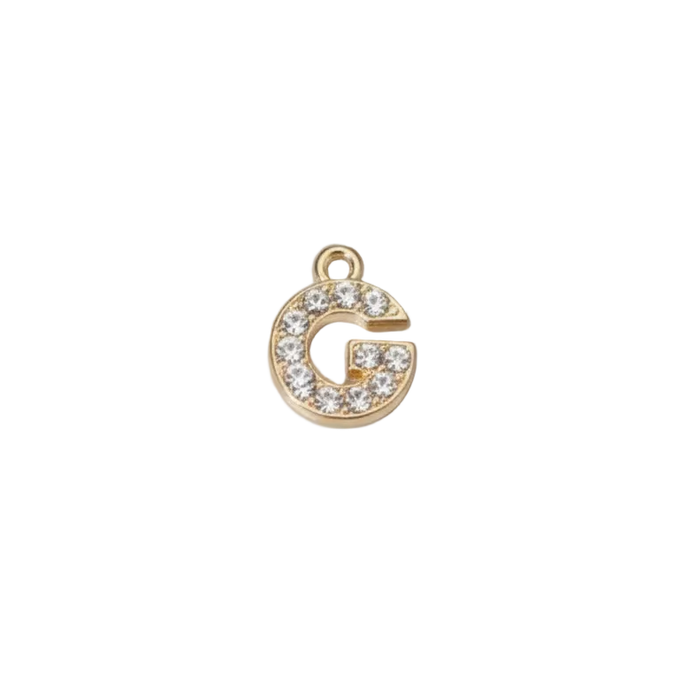 G Letter Charm (Diamonds + Gold)