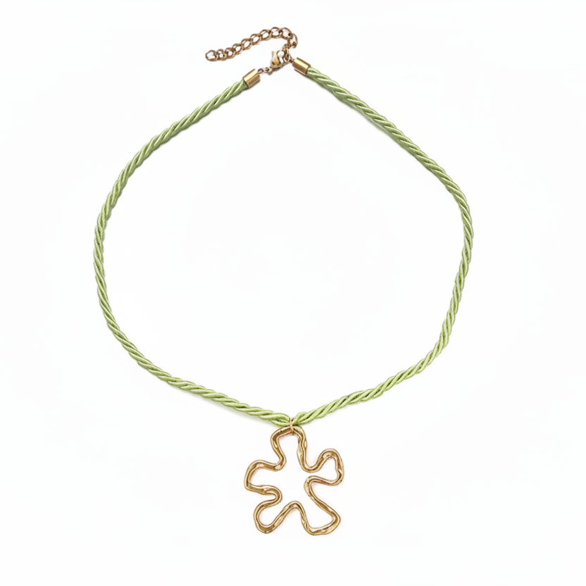 Flower of the Ocean Nautical Knot Necklace (Lime Green)