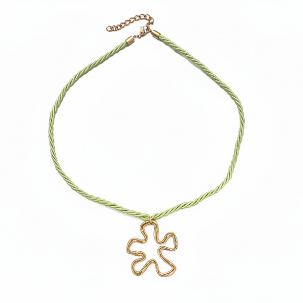 Flower of the Ocean Nautical Knot Necklace (Lime Green)