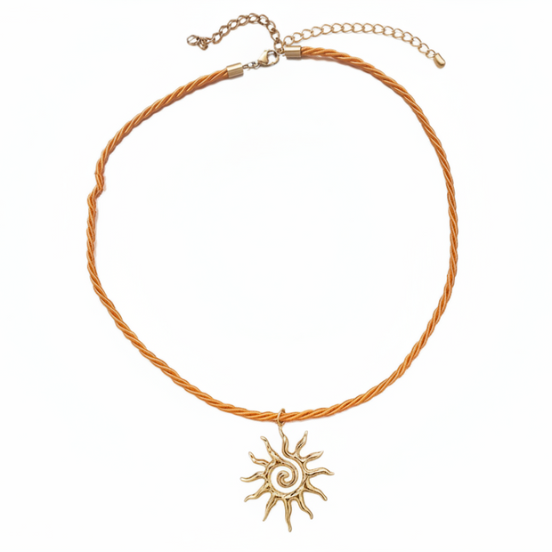 Sunset Nautical Knot Necklace (Orange)